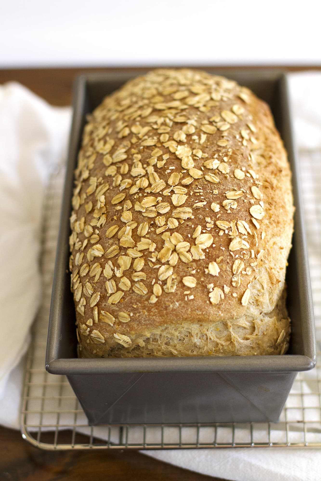 multigrain sandwich loaf in pan