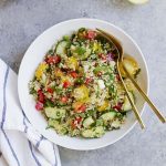 summer vegetable quinoa tabbouleh.