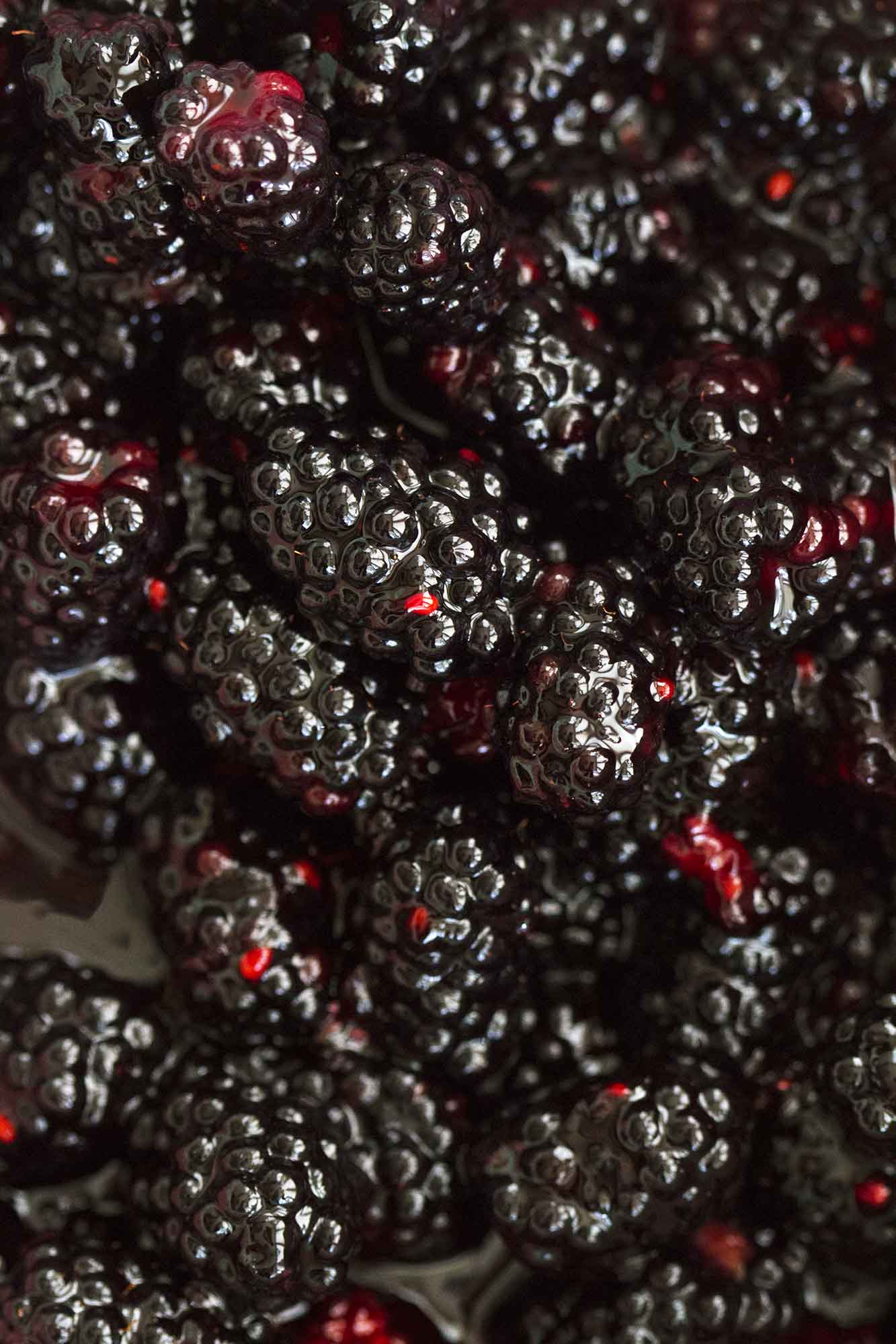 close up view of fresh blackberries