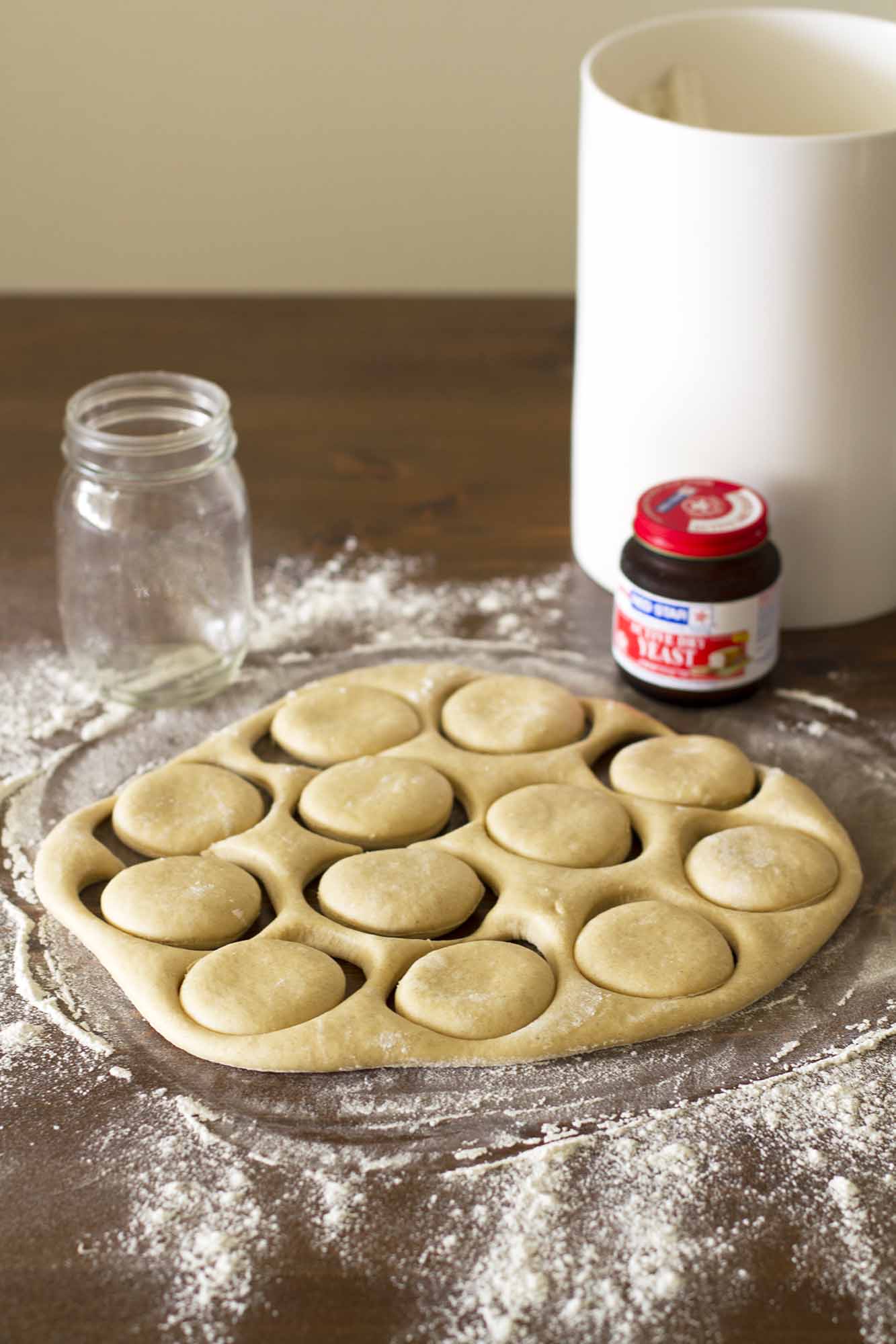 cutting maple vanilla chai doughnut dough