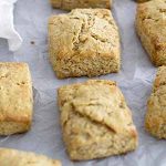 lemon poppy seed biscuits on parchment paper.