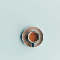 coffee cup on blue background
