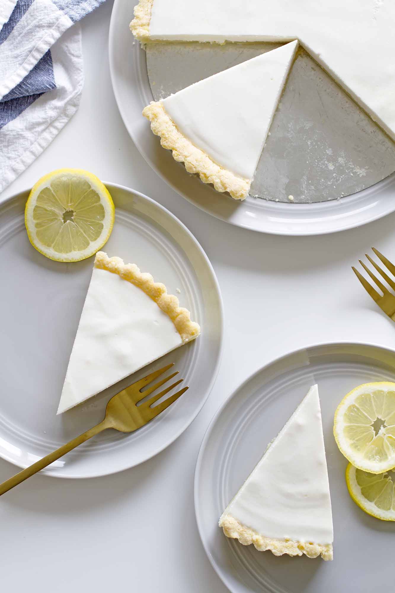 lemon buttermilk sugar cookie tarts on plates