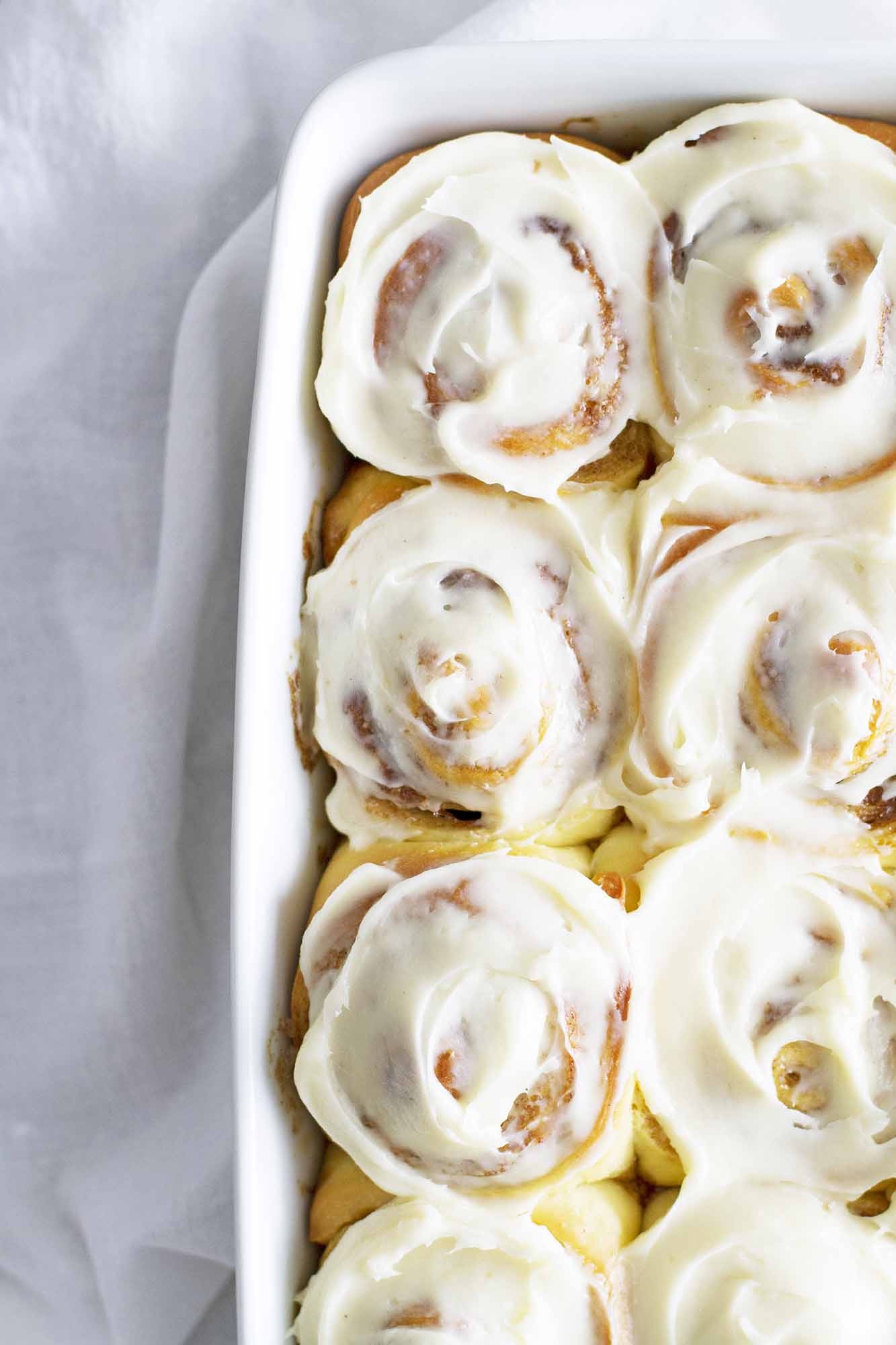 overnight cinnamon rolls in a baking dish