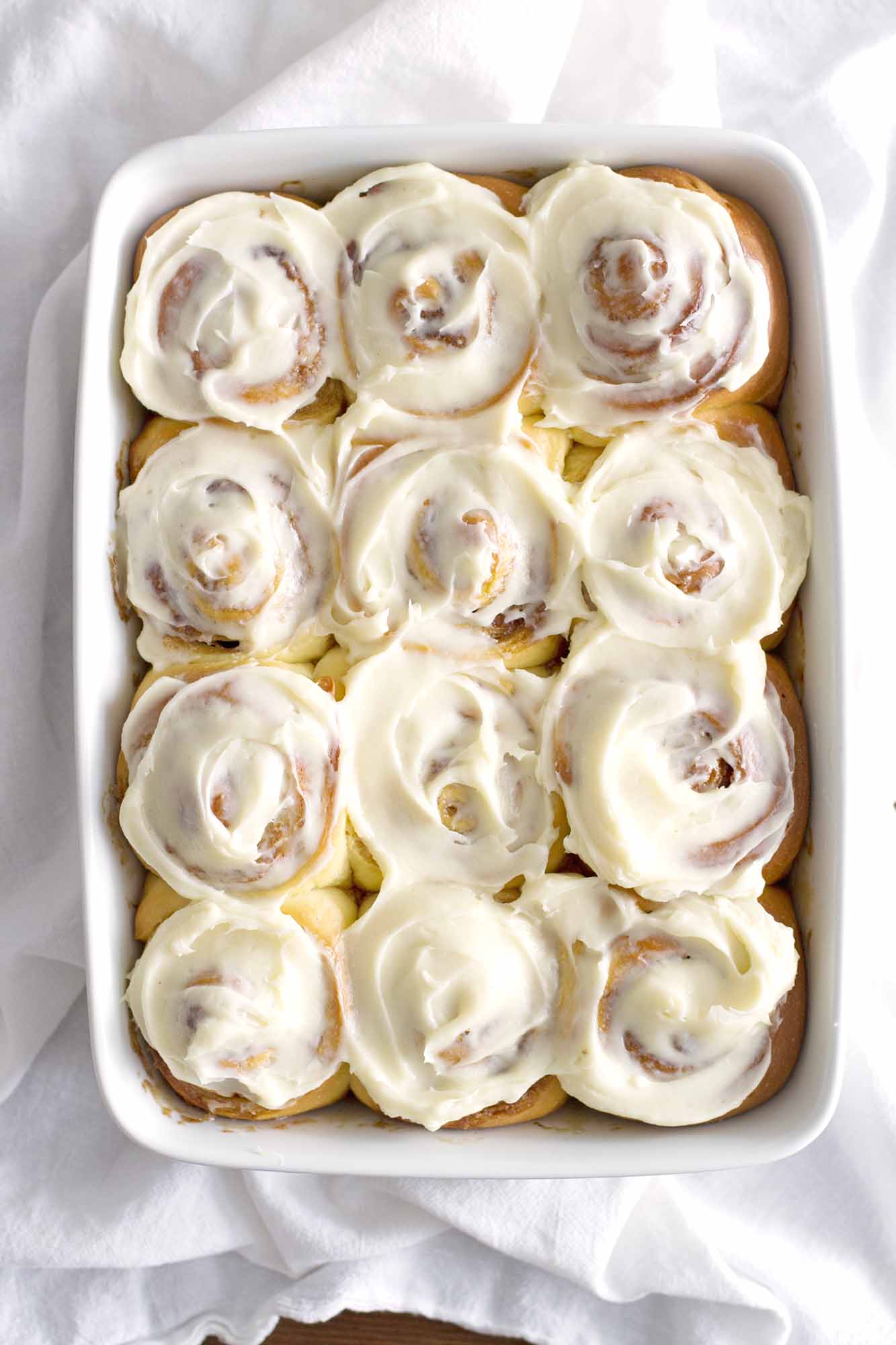 overnight cinnamon rolls in a baking dish