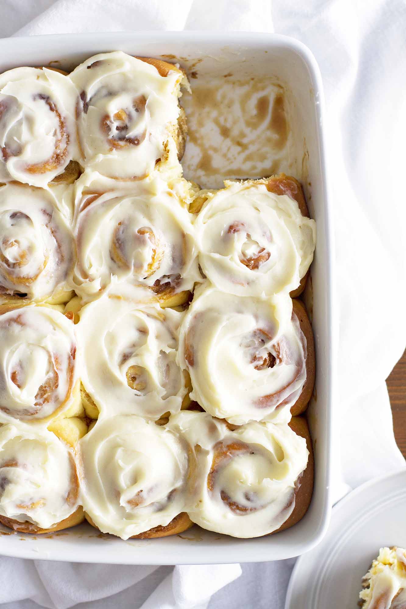 overnight cinnamon rolls in a baking dish