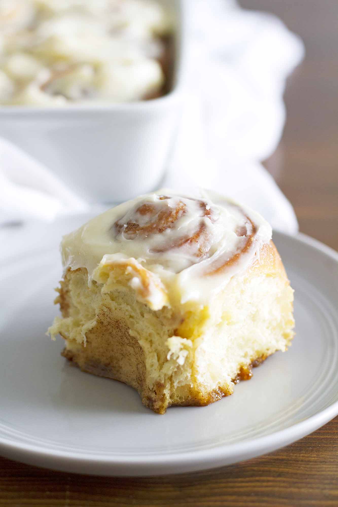 overnight cinnamon roll on a plate