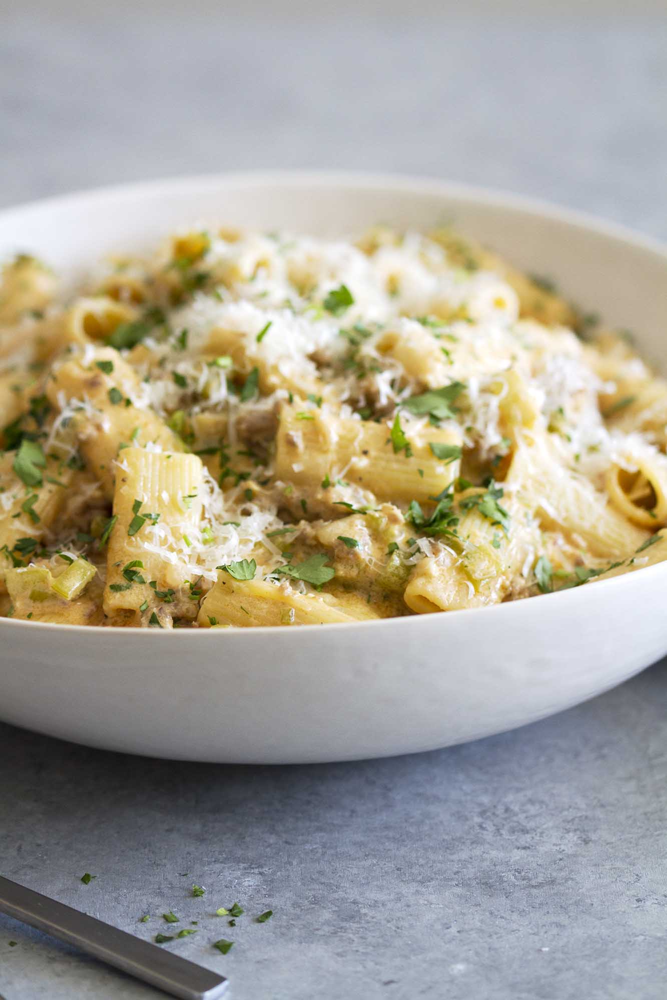 Creamy Rigatoni with Sausage and Fennel Recipe | Girl Versus Dough