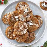 gingerbread crinkle cookies on plate.