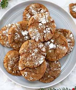gingerbread crinkle cookies on plate