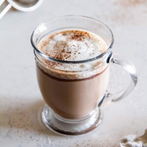 Chocolate Hazelnut Latte -- a deliciously indulgent Nutella latte recipe that will perk up any day. @girlversusdough #girlversusdough #drinkrecipe #chocolate #coffeerecipe