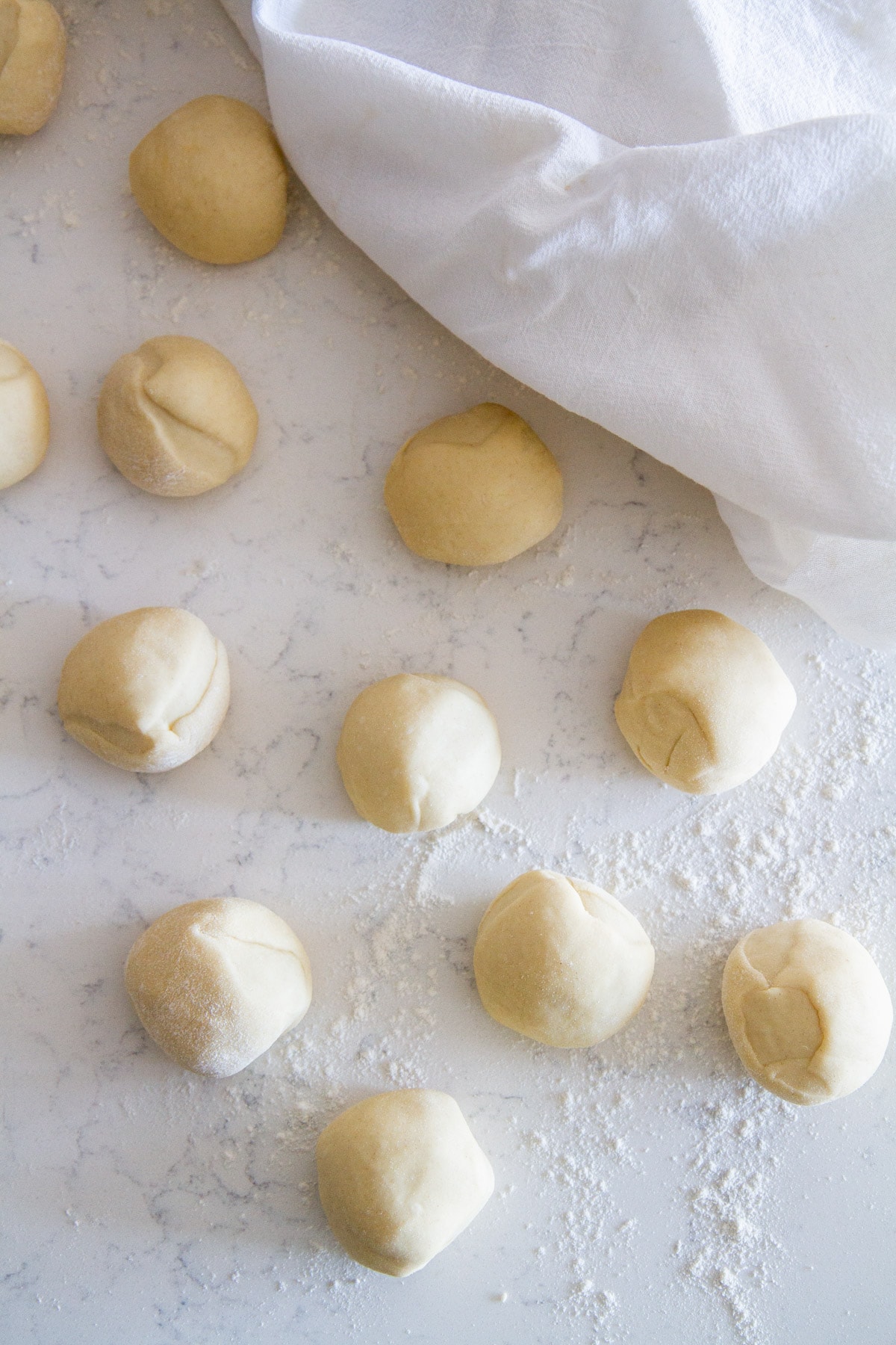 homemade soft flour tortilla dough balls