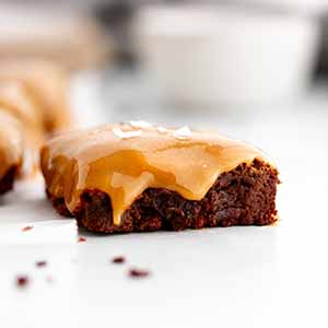 flourless brownie on a surface.