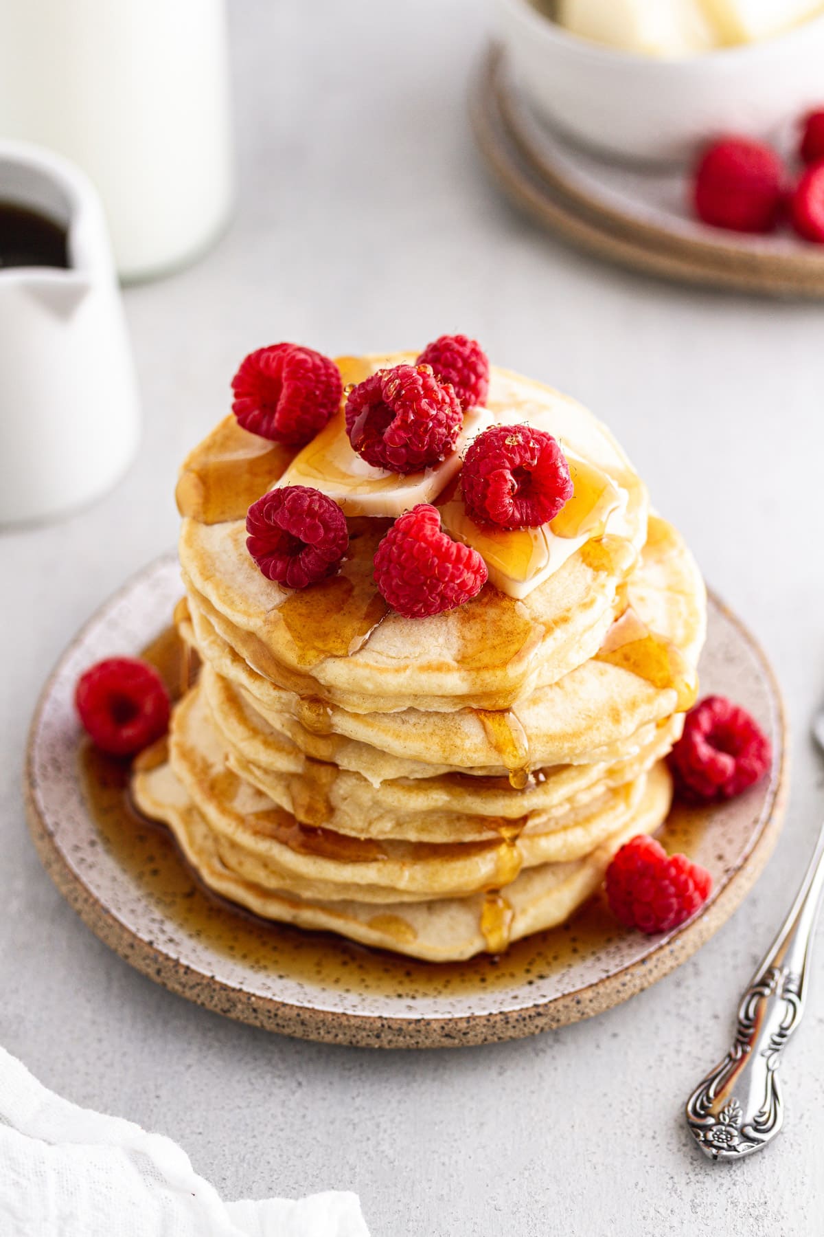 sourdough pancakes on a plate
