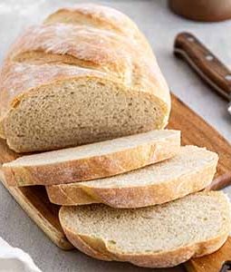 sliced Italian bread on a cutting board