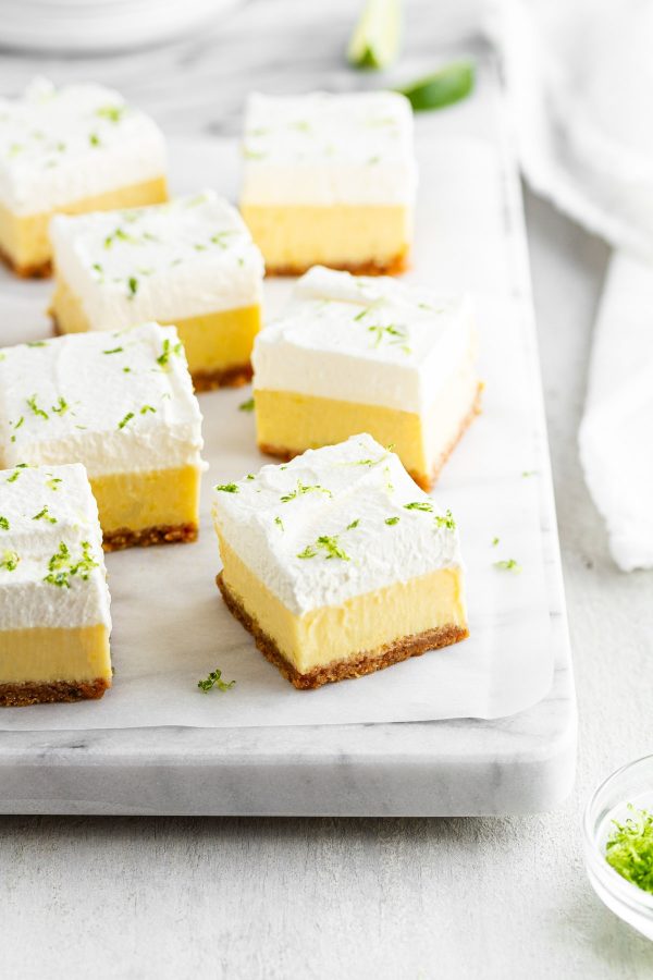 Key Lime Pie Bars on a surface