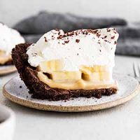 a slice of banoffee pie on a plate