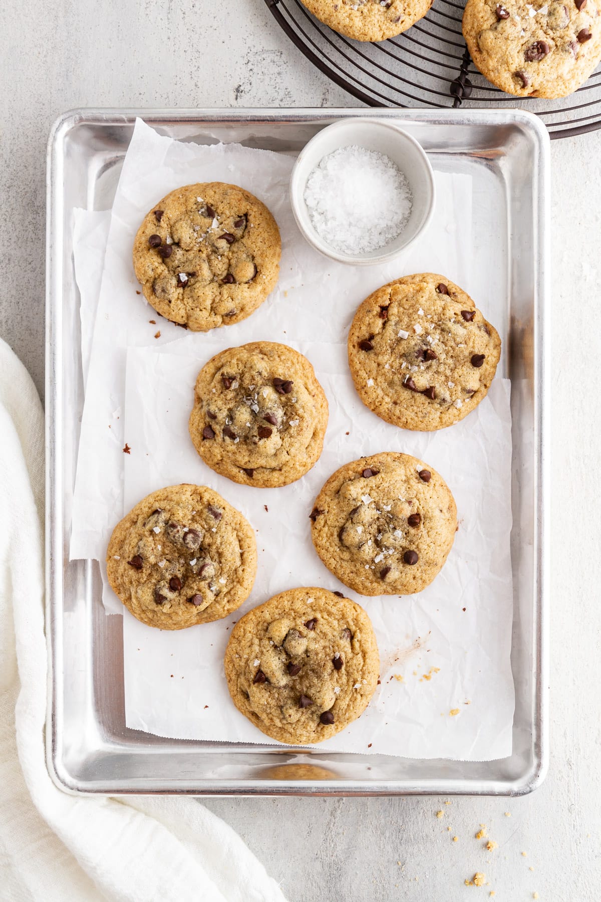 gluten free chocolate chip cookies on a baking sheet