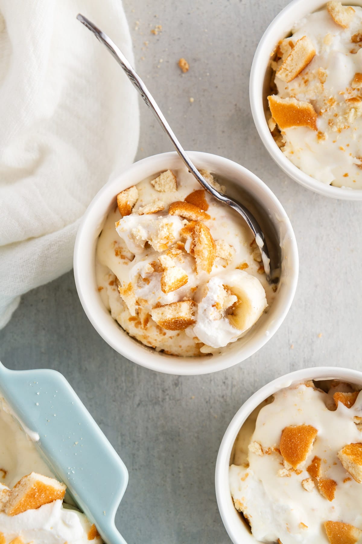 bowls of banana pudding