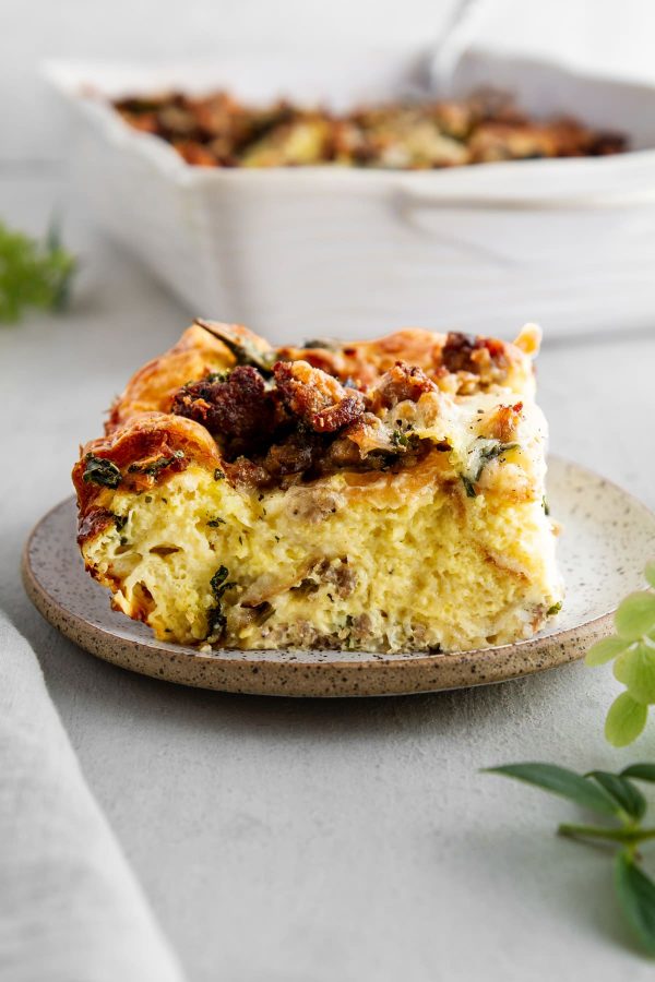 english muffin egg bake on a plate