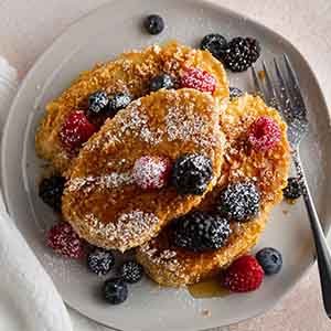 overhead shot of crunchy french toast