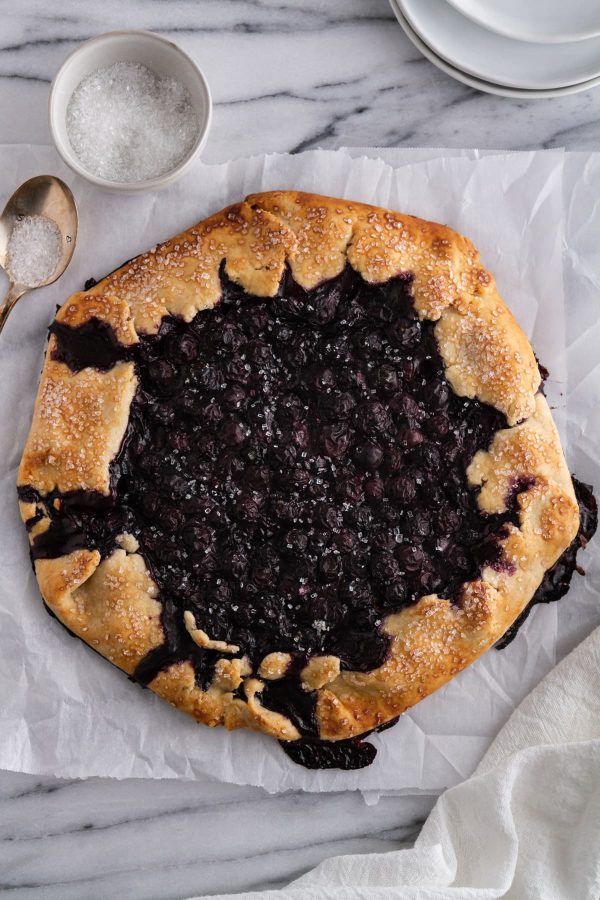 blueberry galette on a surface