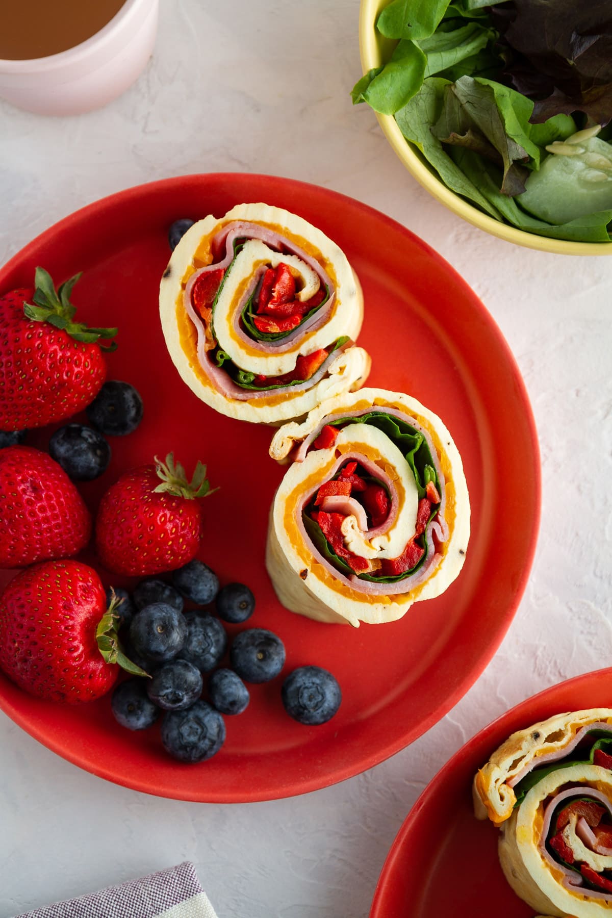 omelet roll-ups on a plate
