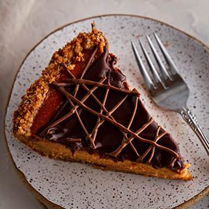 slice of pie on a plate.