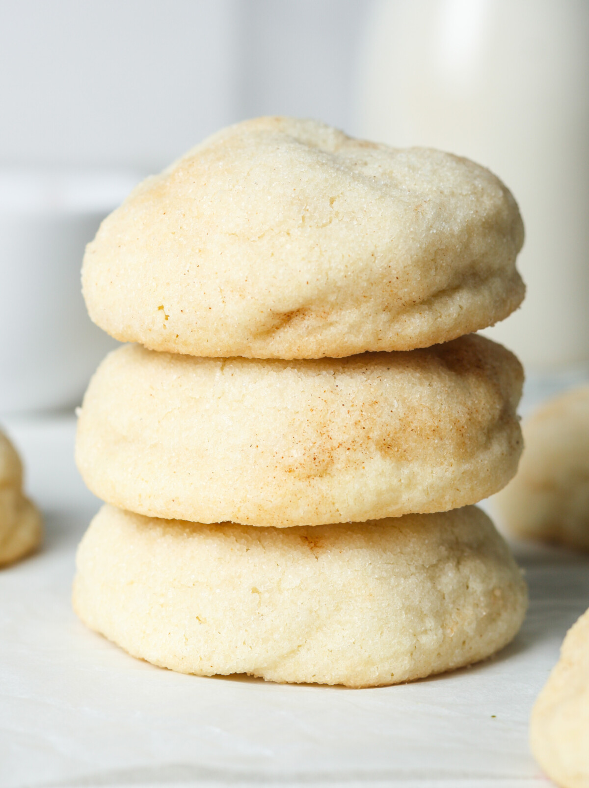 Stack of snickerdoodle cookies.