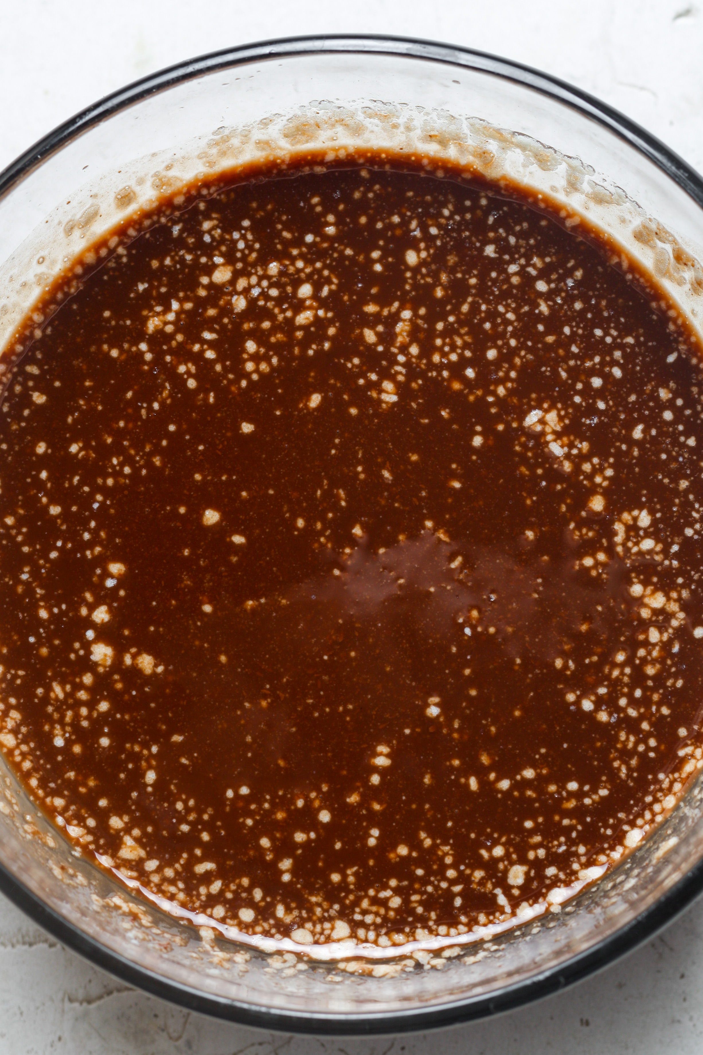 Melted chocolate and butter.