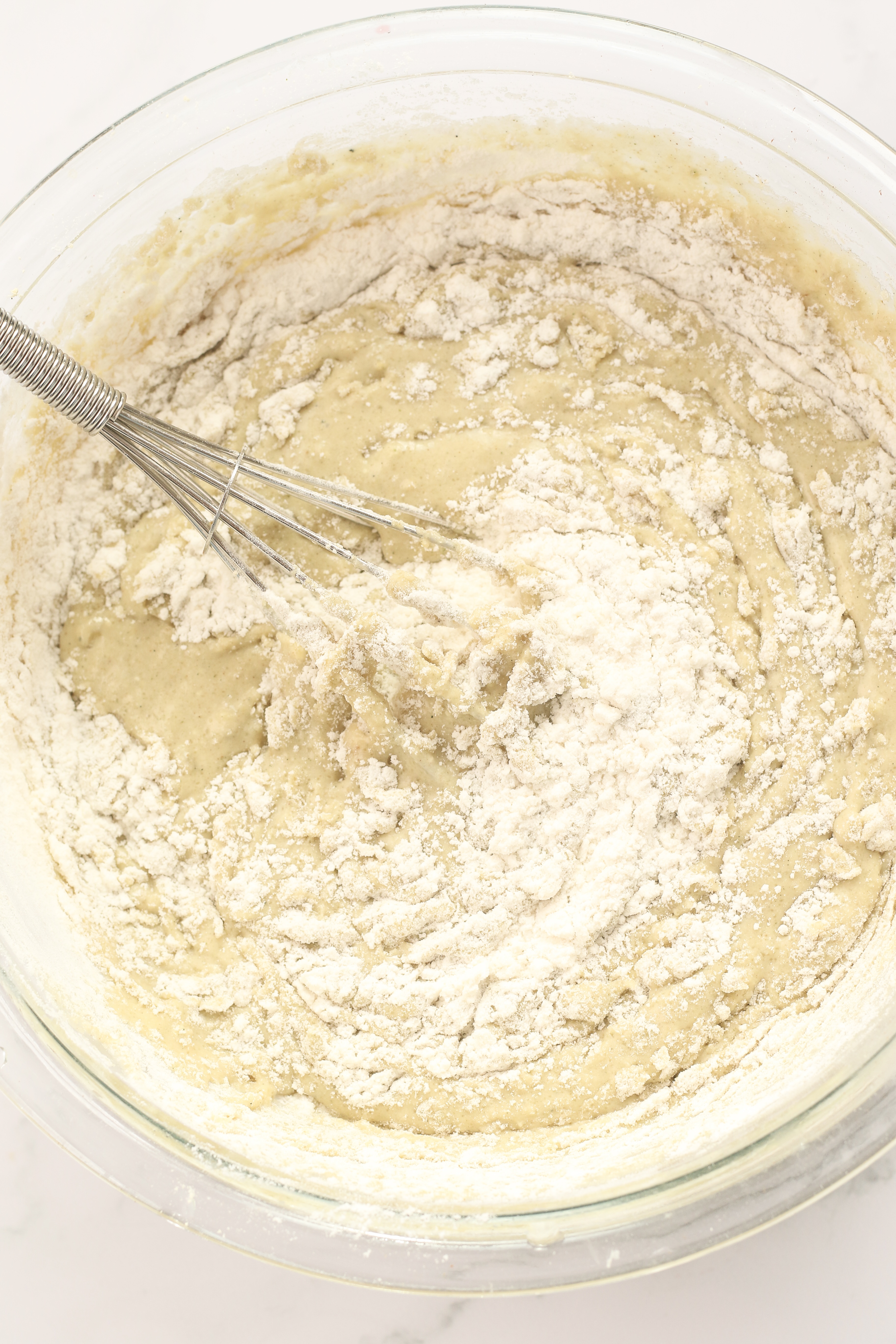 Thick muffin batter.