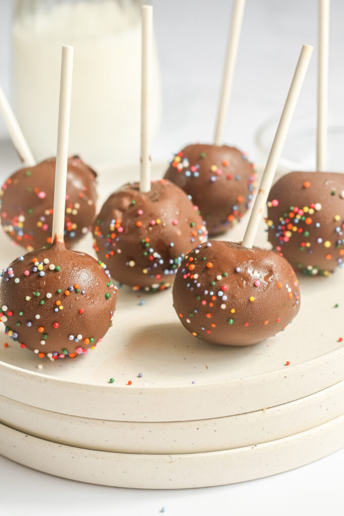 Cake balls with sprinkles.