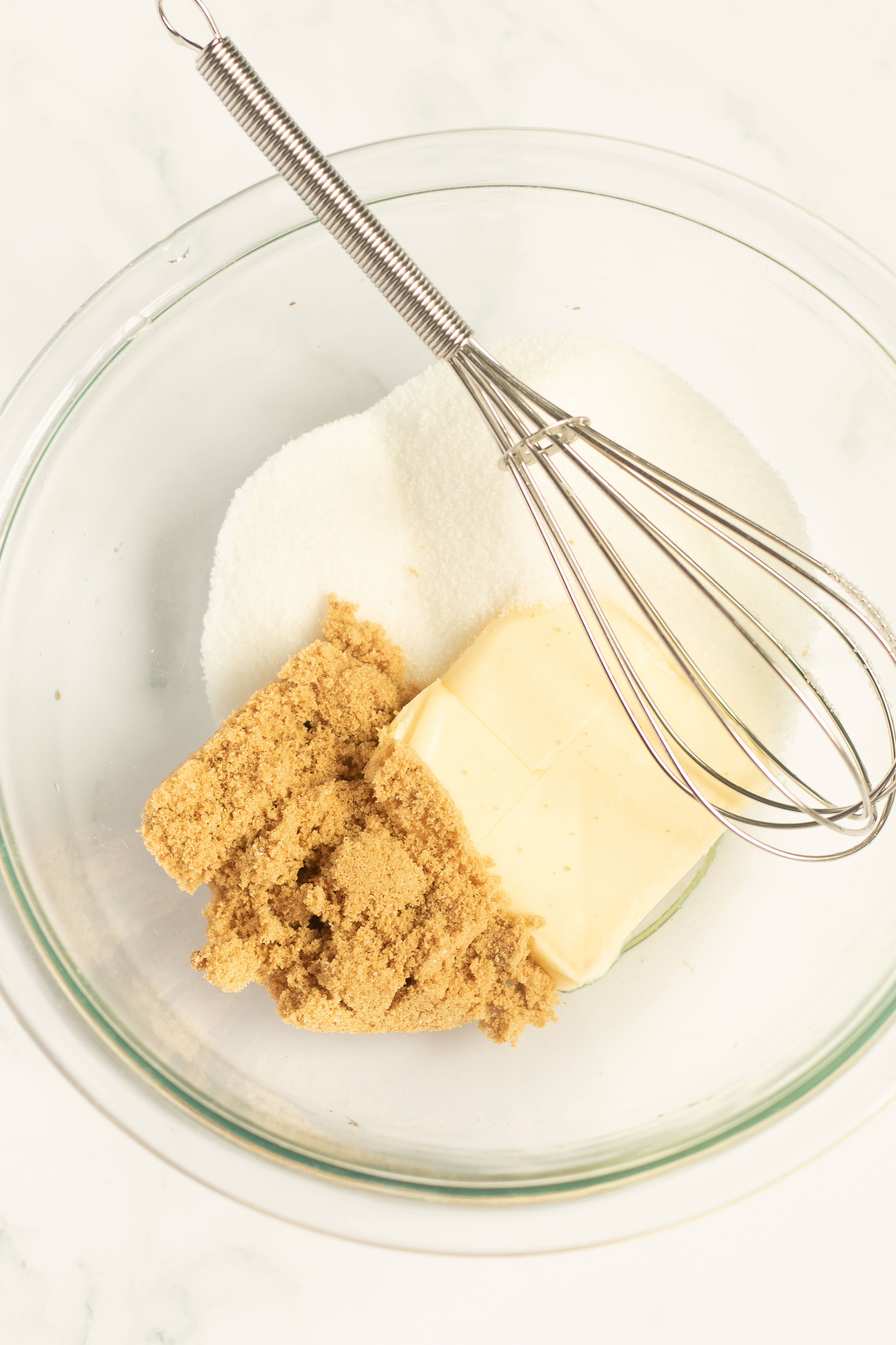 Whisk with sugars.