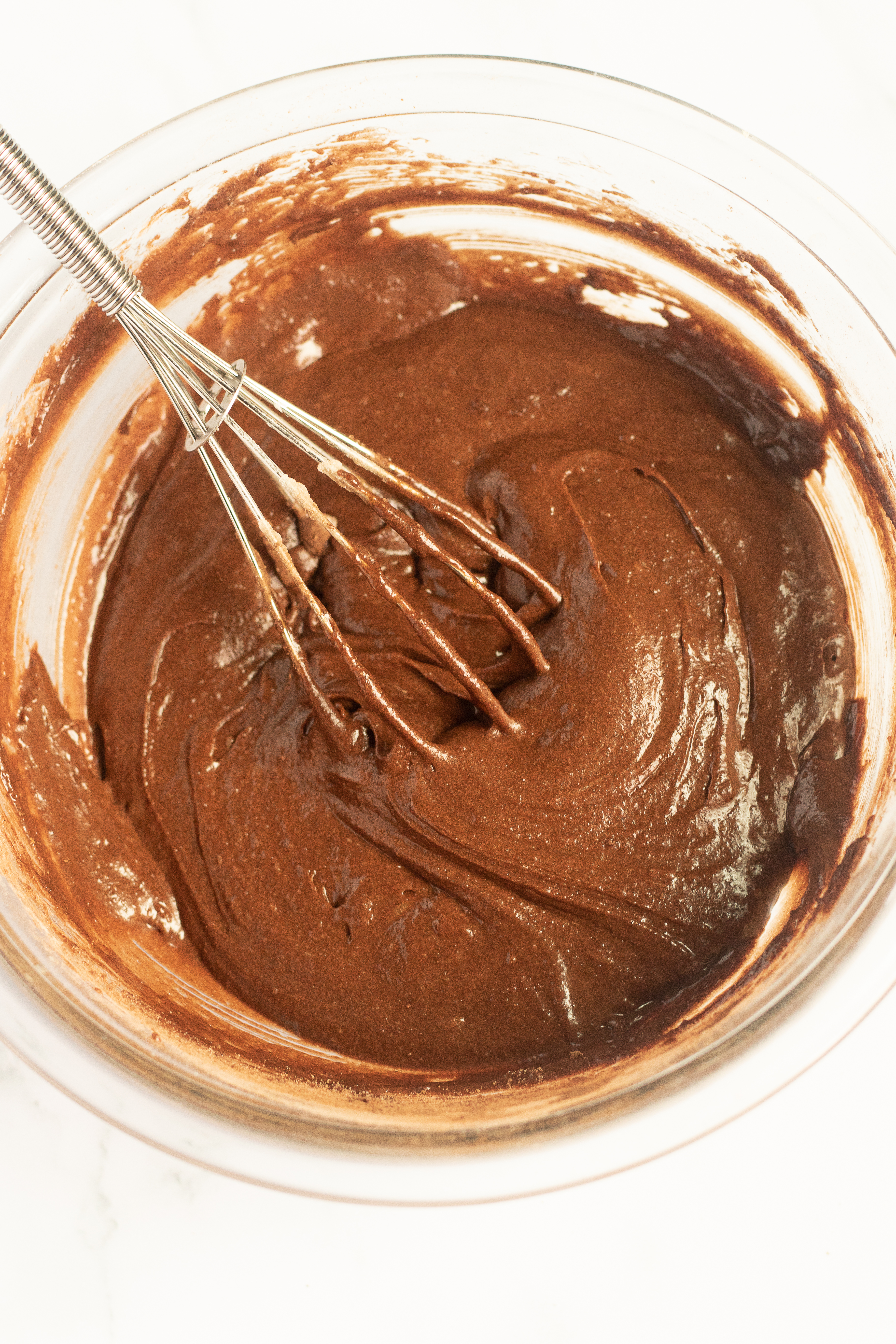 Brownie batter in bowl.