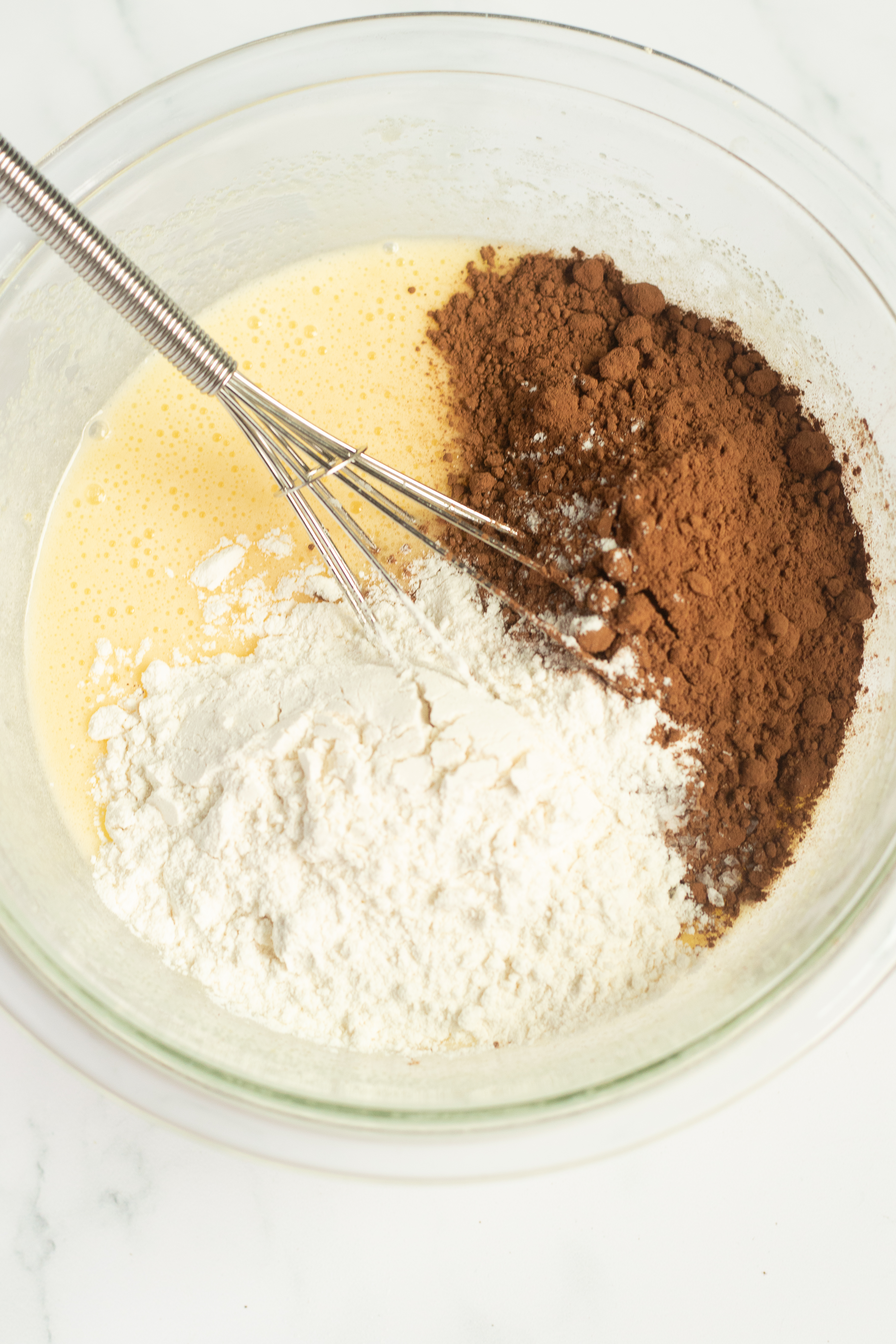 Cocoa, flour and butter.