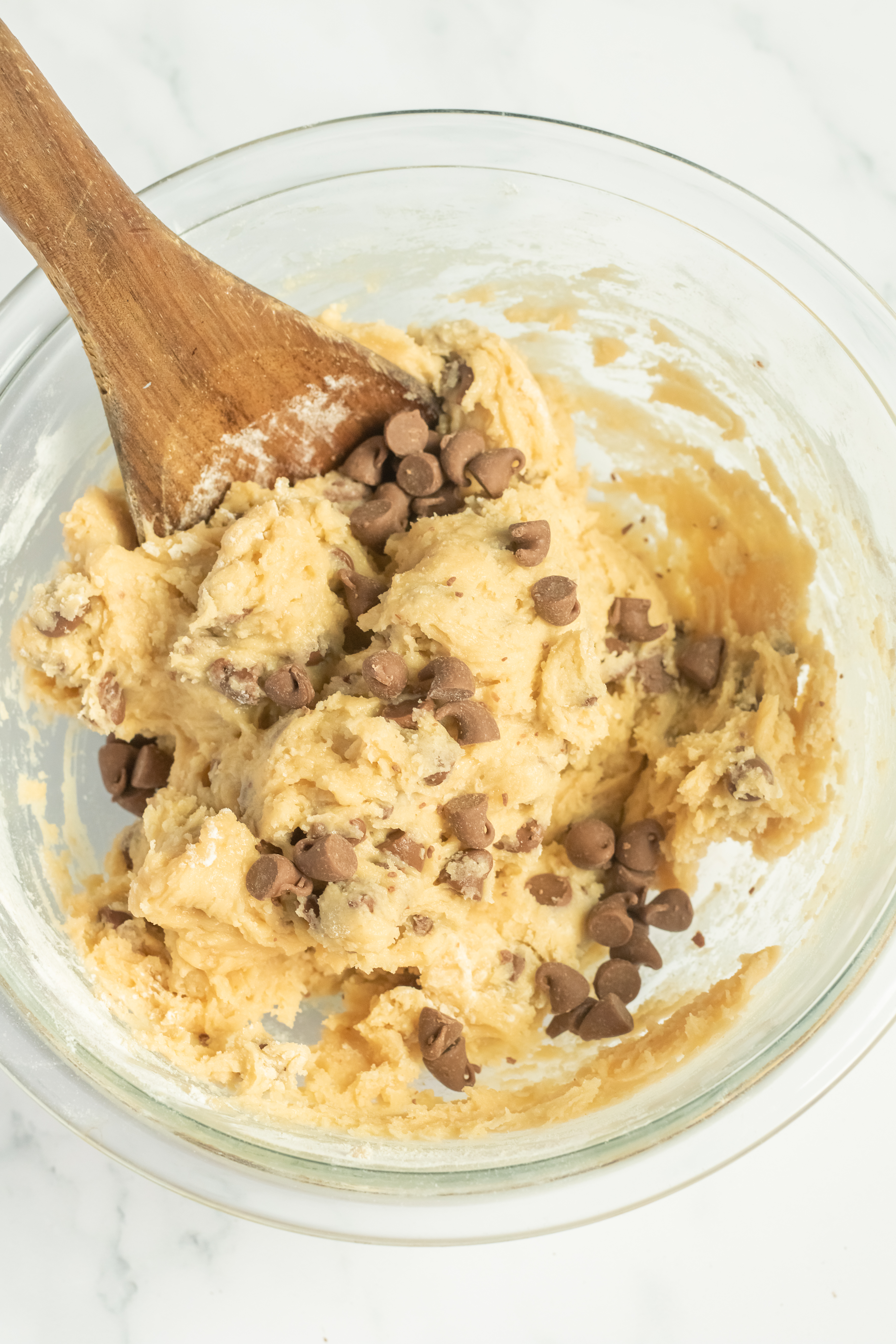 Cookie dough in bowl.