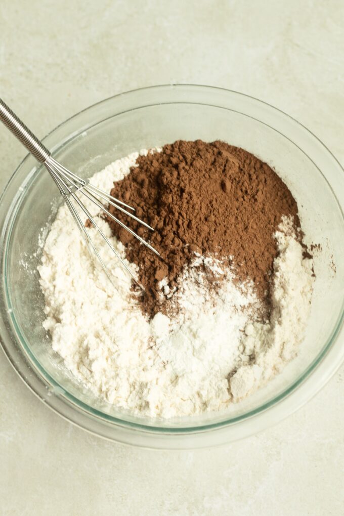 Flour and cocoa powder.