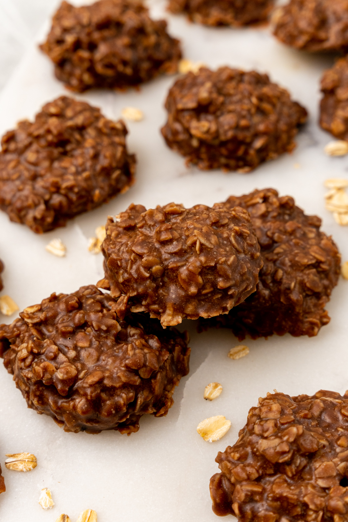 Soft chocolate no bake cookies.