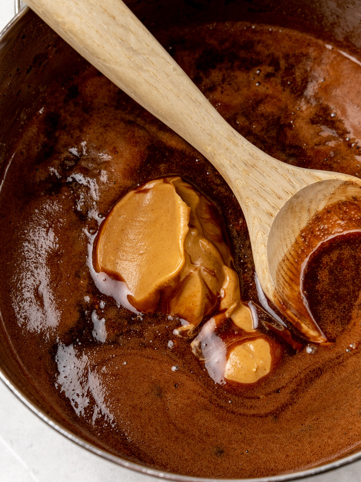 Peanut butter with chocolate.