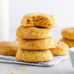 stack of soft pumpkin snickerdoodle cookies.