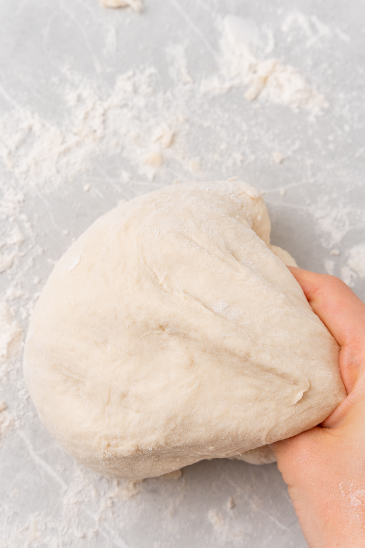 Kneading batter.