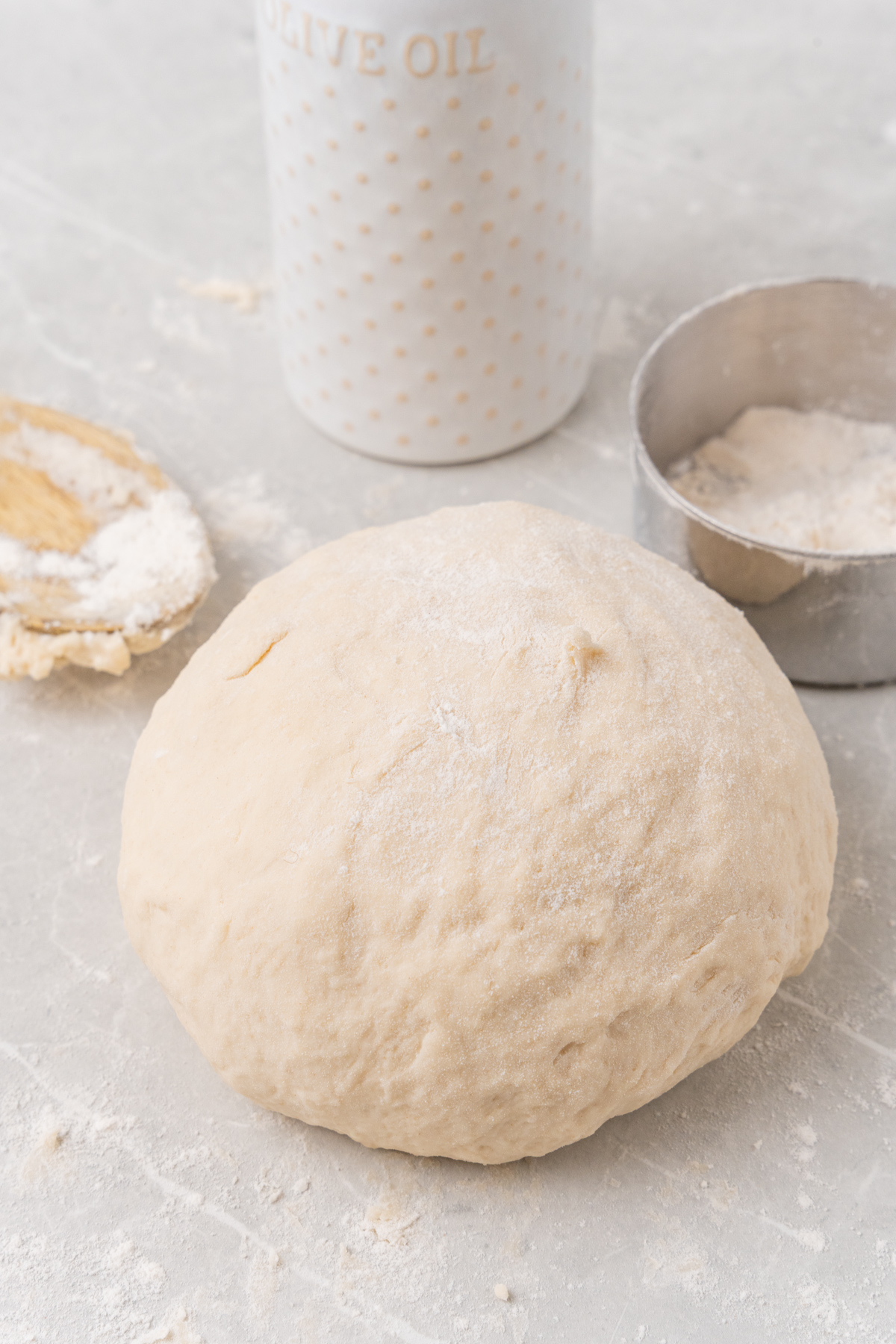 Ball of pizza dough.