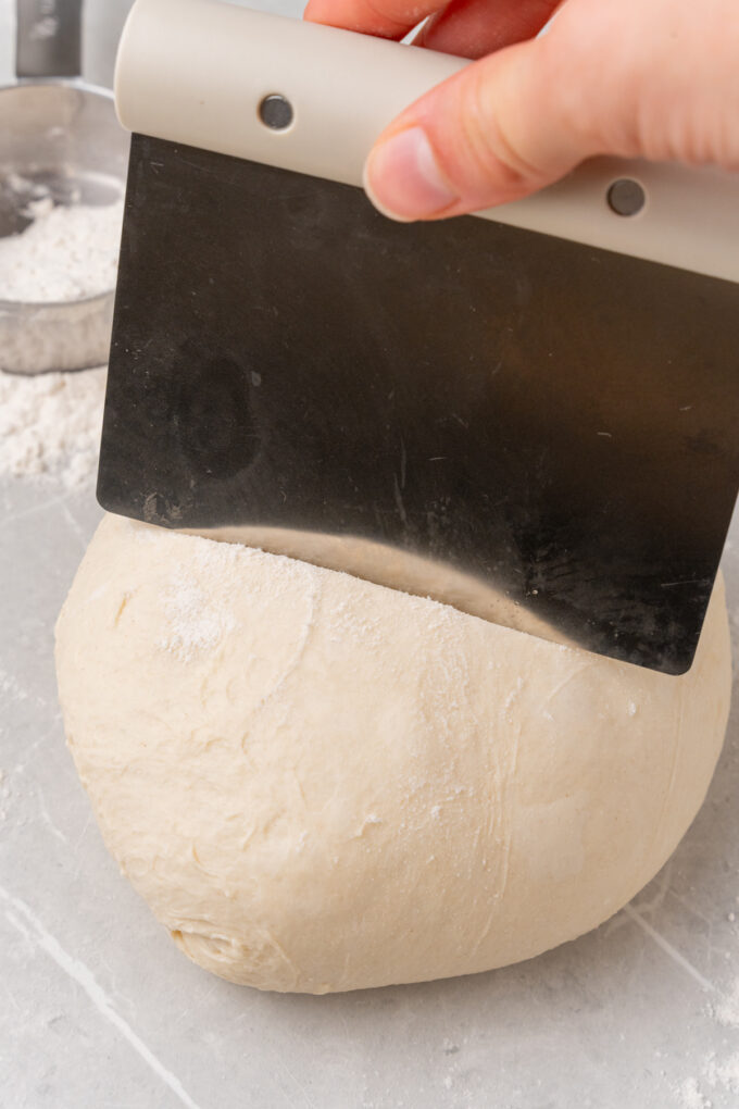 Sliced dough.