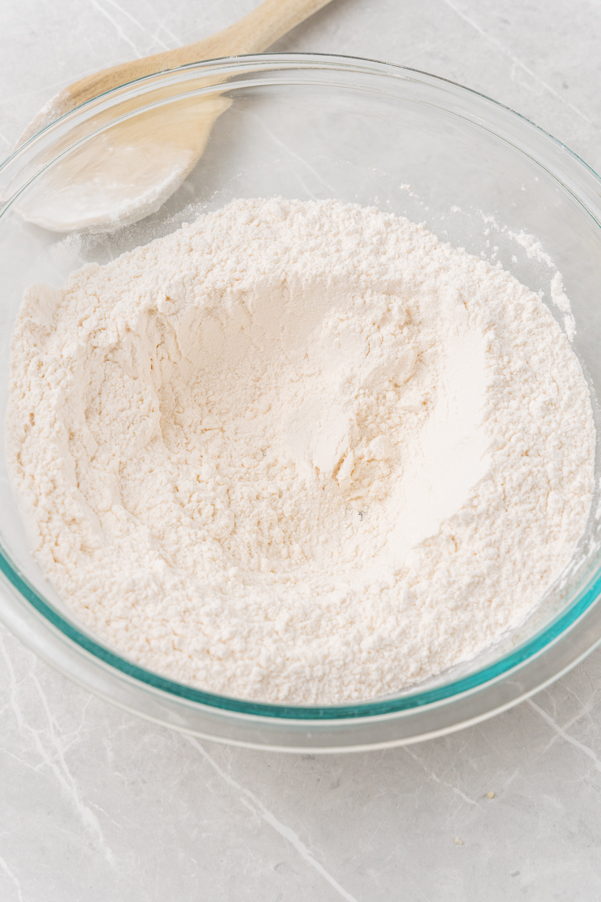 Mixed flour and sugar.