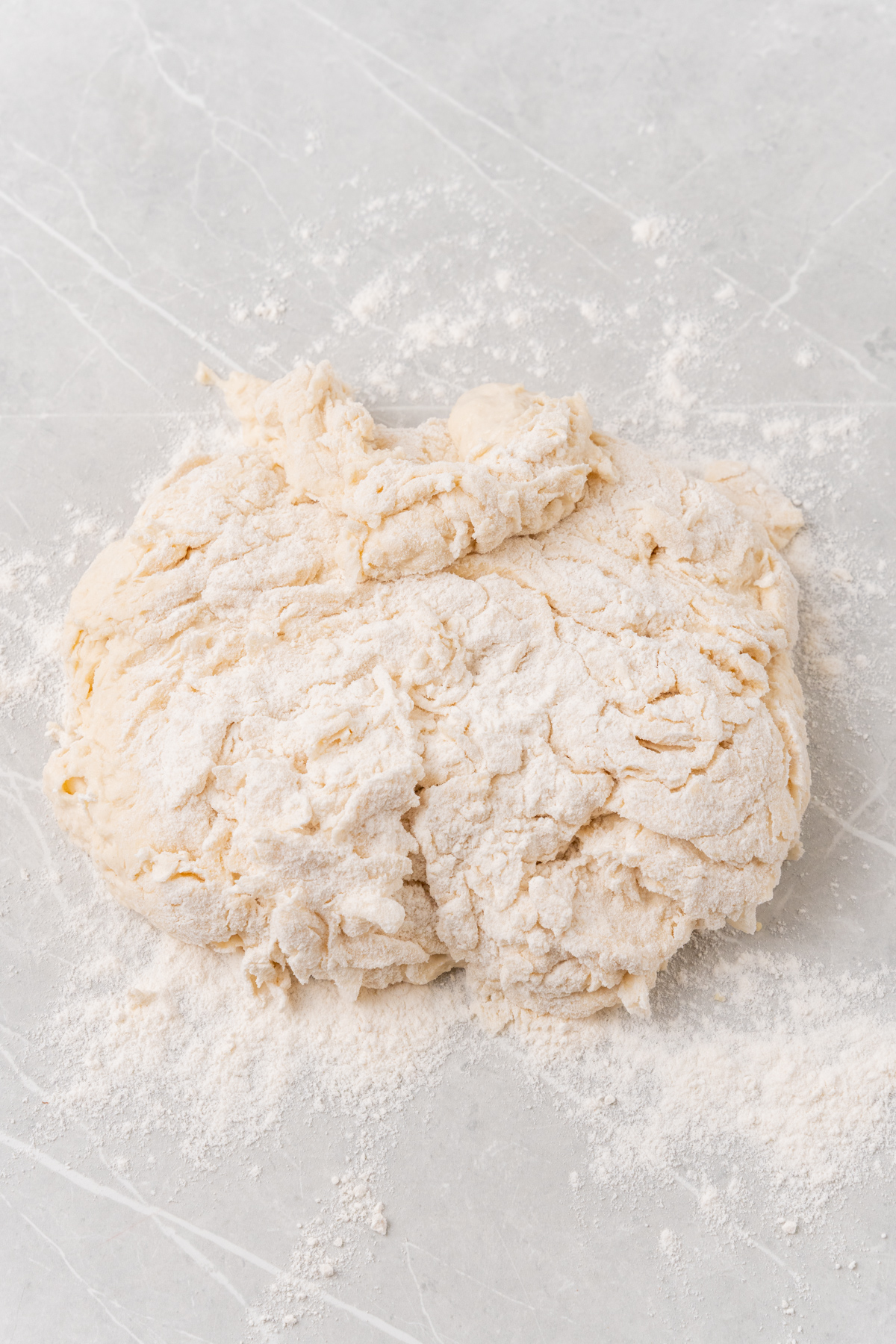 Floured ball of dough.