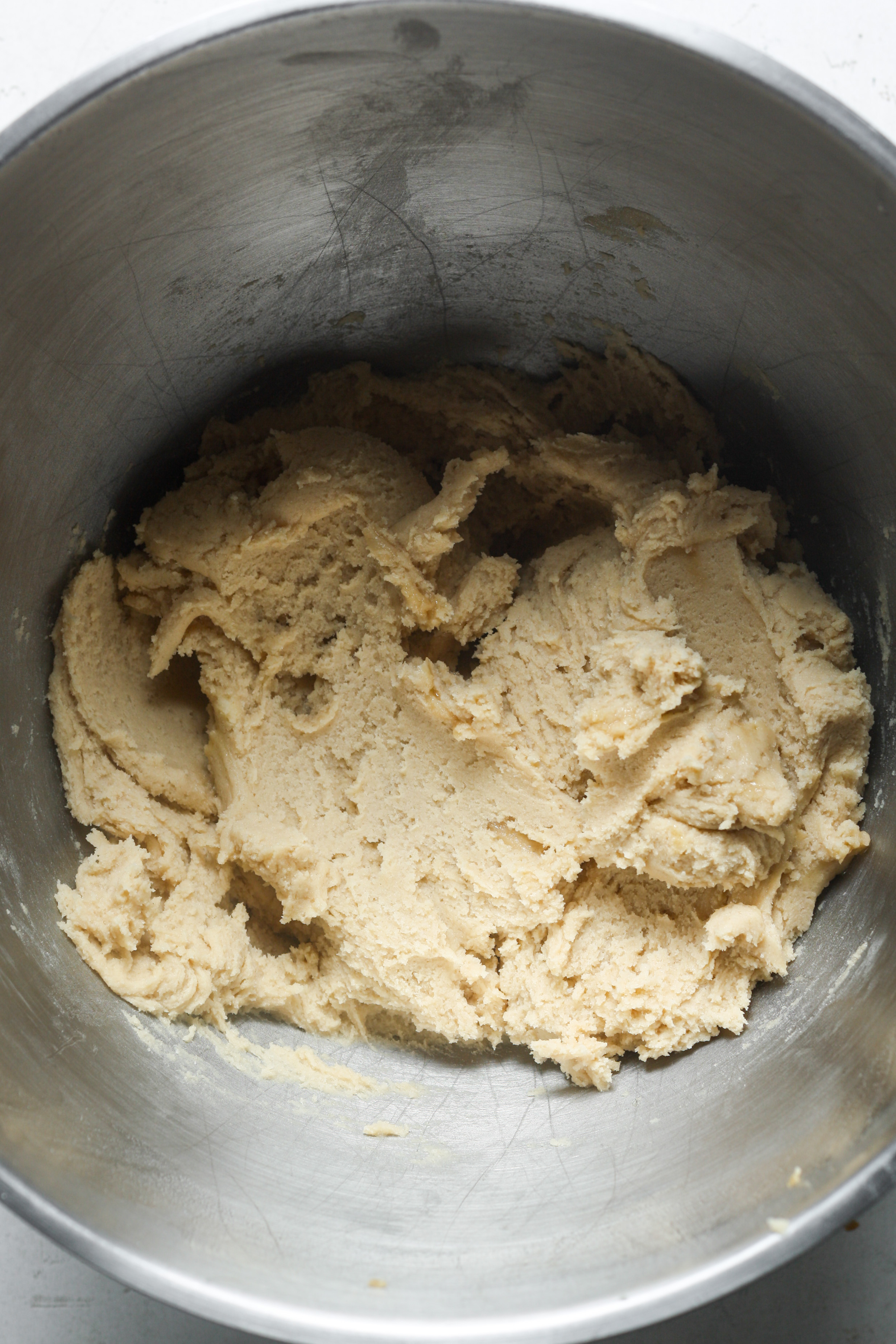 Cookie dough in bowl.
