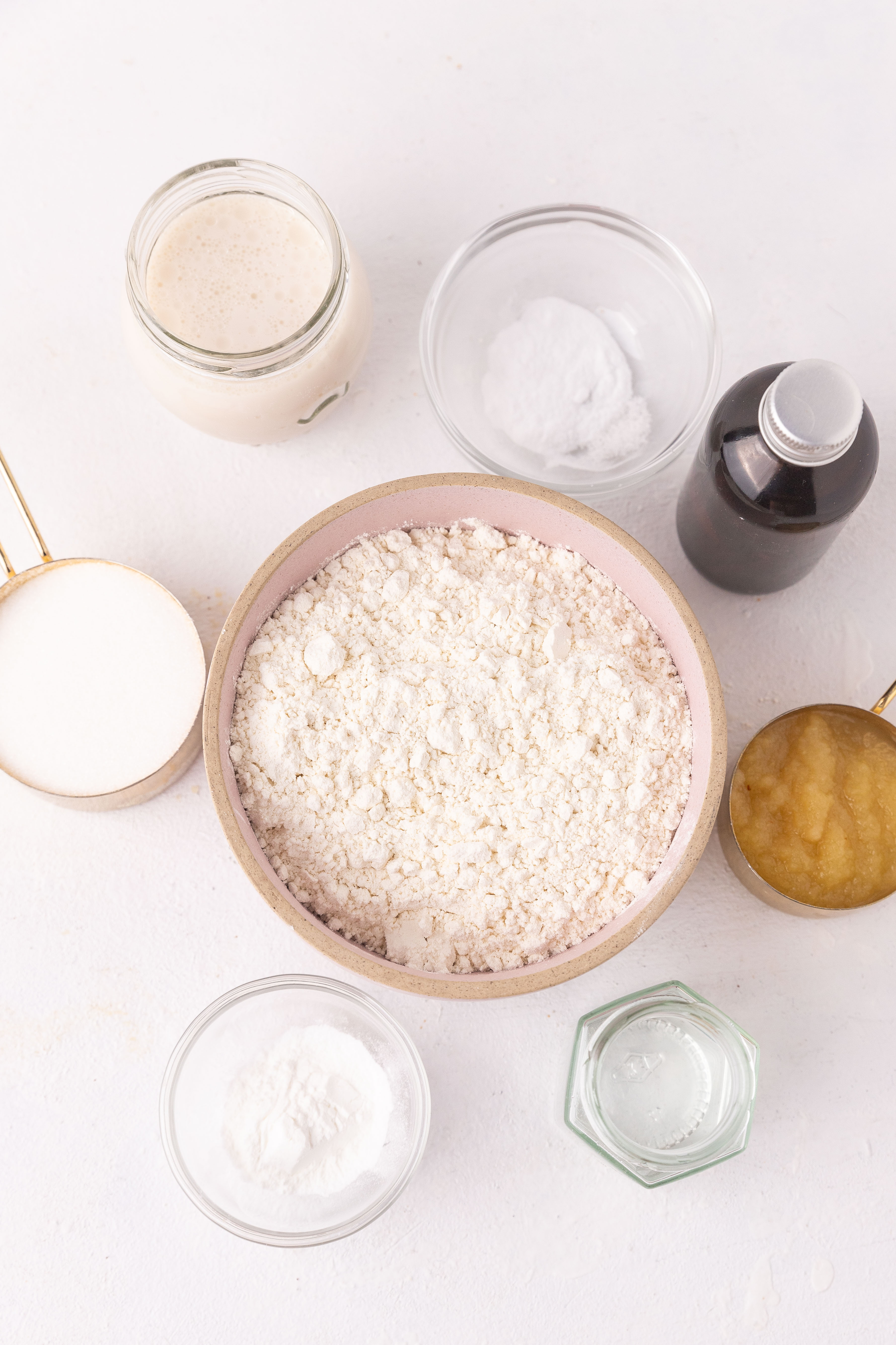 Ingredients for baked donuts.