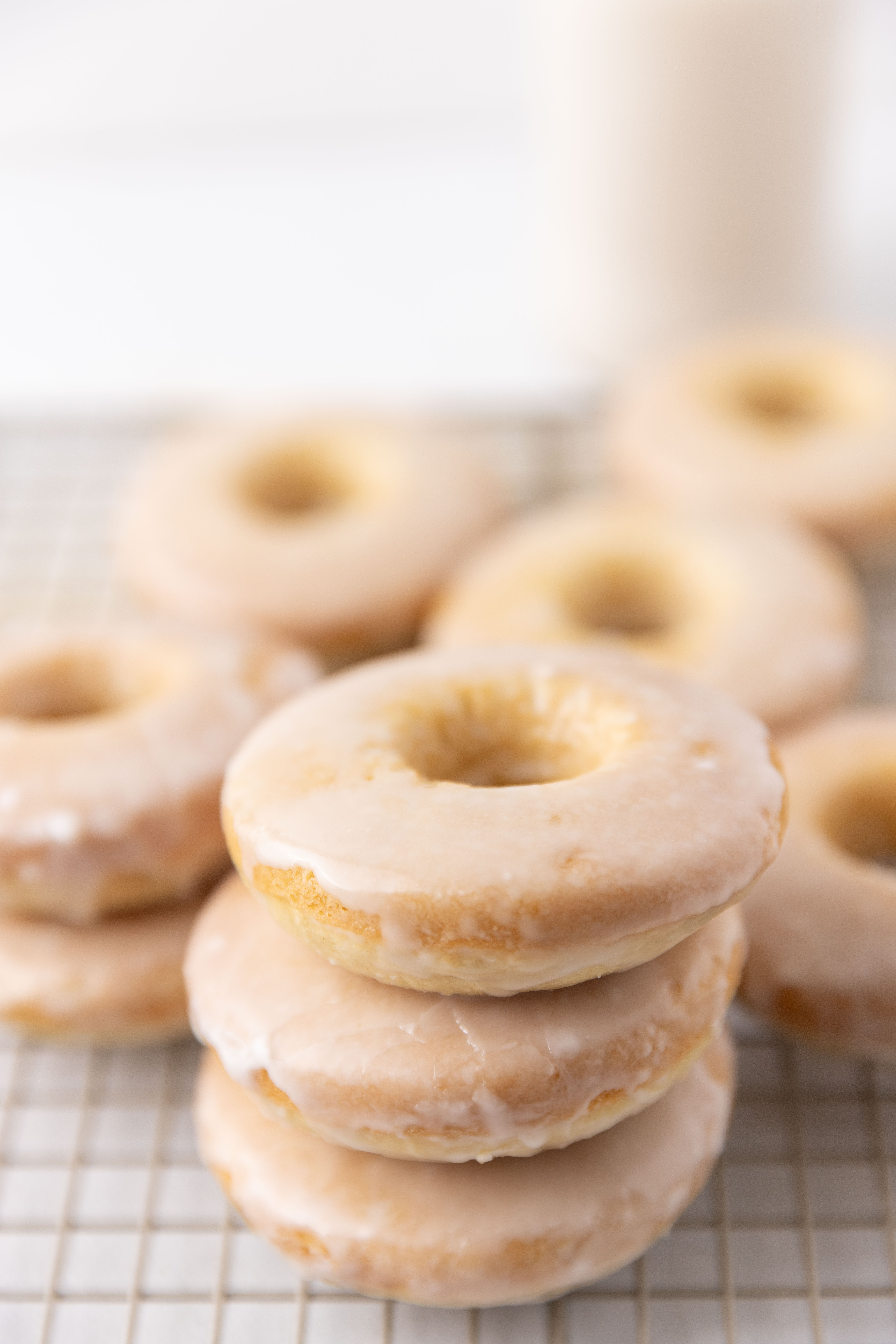 Homemade doughnuts with glaze.
