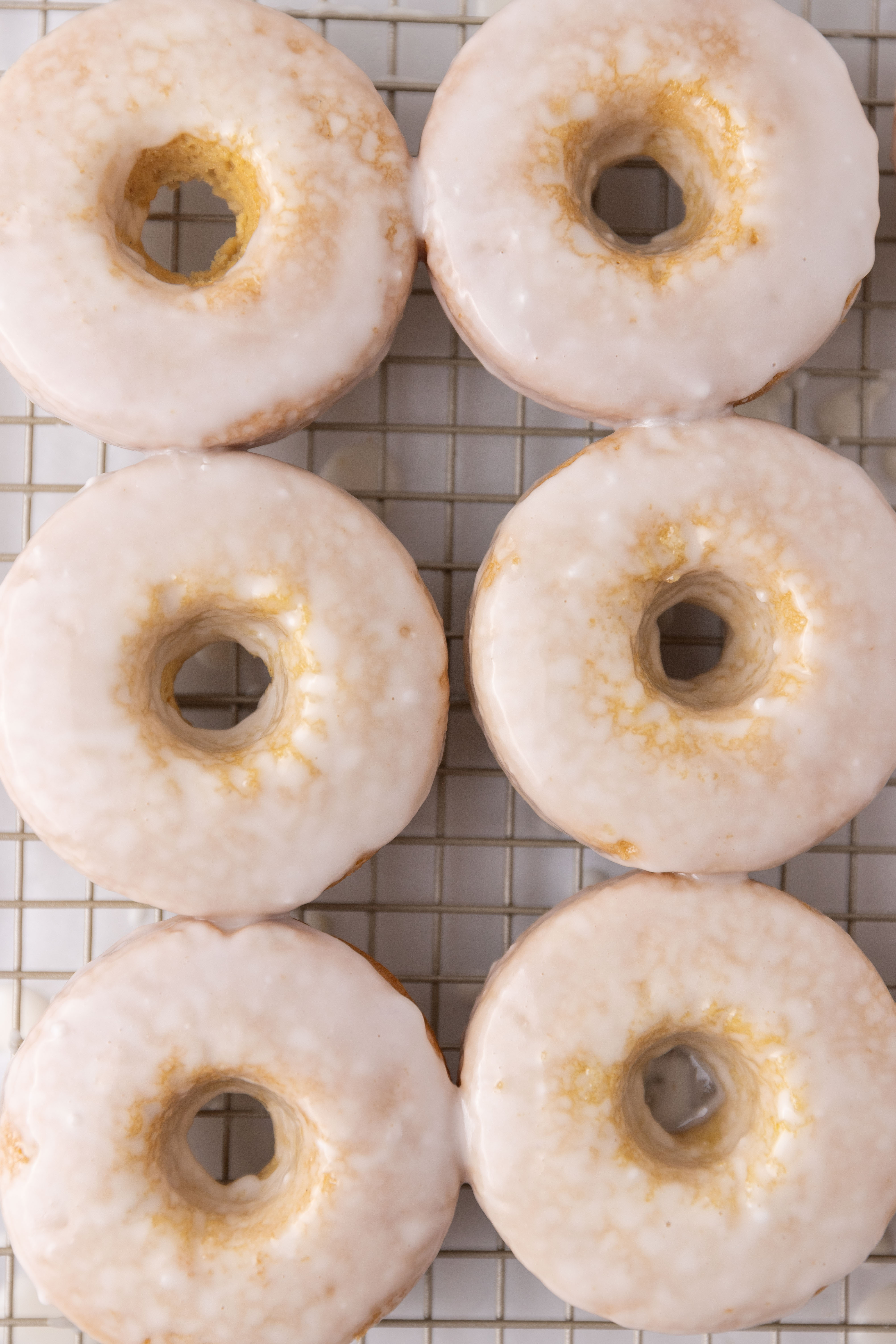Glazed doughnuts.