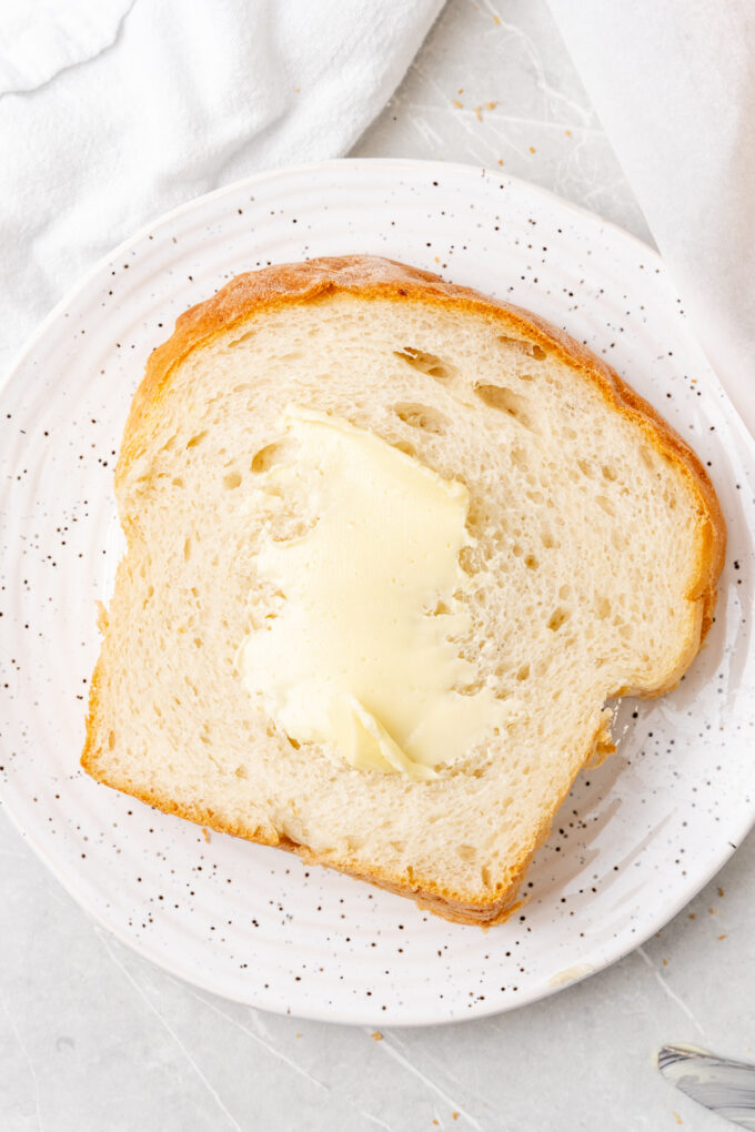Potato bread with butter.
